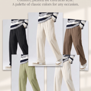 Premium Men's Relaxed Fit Pintuck Trousers