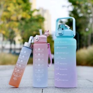 Set of 3- Gradient Motivational Water Bottle